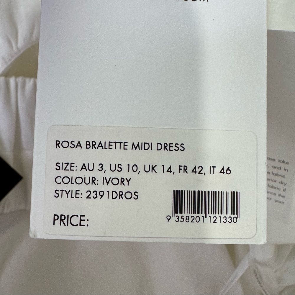 NEW Zimmermann Rosa Linen Bralette Midi Dress Ivory Size 10 - Picture 11 of 14